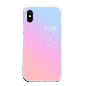 Чехол для iPhone XS Max матовый с принтом BTS LOVE YOURSELF в Рязани, Силикон | Область печати: задняя сторона чехла, без боковых панелей | bangtan boys | bt21 | bts | bts army | bts stickers | j hope | jimin | jin | jungkook | k pop | rap monster | rapmon | suga | v | бтс | корея | стикеры bts