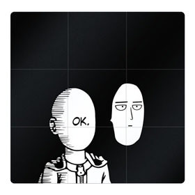 Магнитный плакат 3Х3 с принтом Saitama (One-Punch Man) в Рязани, Полимерный материал с магнитным слоем | 9 деталей размером 9*9 см | man | one punch | saitama | ванпач | ванпачмен | генос