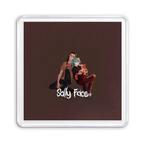 Магнит 55*55 с принтом Sally Face в Рязани, Пластик | Размер: 65*65 мм; Размер печати: 55*55 мм | blue | diane | face | fisher | gizmo | henry | johnson | killer | larry | sally | генри | гизмо | джонсон | диана | ларри | лицо | салли | фейс | фишер