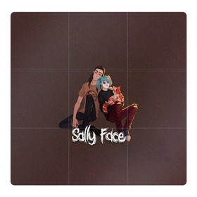 Магнитный плакат 3Х3 с принтом Sally Face в Рязани, Полимерный материал с магнитным слоем | 9 деталей размером 9*9 см | blue | diane | face | fisher | gizmo | henry | johnson | killer | larry | sally | генри | гизмо | джонсон | диана | ларри | лицо | салли | фейс | фишер