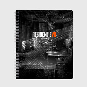 Тетрадь с принтом RESIDENT EVIL 7 в Рязани, 100% бумага | 48 листов, плотность листов — 60 г/м2, плотность картонной обложки — 250 г/м2. Листы скреплены сбоку удобной пружинной спиралью. Уголки страниц и обложки скругленные. Цвет линий — светло-серый
 | biohazard | biohazard 7 | crocodile | fang | game | hand | monster | new umbrella | resident evil | resident evil 7 | umbrella | umbrella corp | umbrella corporation | zombie