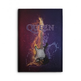 Обложка для автодокументов с принтом Queen в Рязани, натуральная кожа |  размер 19,9*13 см; внутри 4 больших “конверта” для документов и один маленький отдел — туда идеально встанут права | Тематика изображения на принте: queen | брайан мэи | британская | группа | джон дикон | королева | роджер тейлор | рок | фредди меркьюри