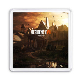 Магнит 55*55 с принтом RESIDENT EVIL 7 в Рязани, Пластик | Размер: 65*65 мм; Размер печати: 55*55 мм | biohazard | biohazard 7 | crocodile | fang | game | hand | monster | new umbrella | resident evil | resident evil 7 | umbrella | umbrella corp | umbrella corporation | zombie