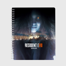 Тетрадь с принтом Resident Evil 7 в Рязани, 100% бумага | 48 листов, плотность листов — 60 г/м2, плотность картонной обложки — 250 г/м2. Листы скреплены сбоку удобной пружинной спиралью. Уголки страниц и обложки скругленные. Цвет линий — светло-серый
 | biohazard | biohazard 7 | crocodile | fang | game | hand | monster | new umbrella | resident evil | resident evil 7 | umbrella | umbrella corp | umbrella corporation | zombie