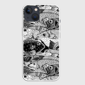 Чехол для iPhone 13 с принтом Рыбы в Рязани,  |  | beautiful | best | cool | depth | fashio | fish | graphics | pattern | picture | trendy | underwater | water | world | youth | белый | вода | глубина | графика | картинка | красивый | крутой | лучший | мир | мода | модный | молодёжная | подводный | рисуно