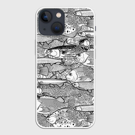 Чехол для iPhone 13 mini с принтом Рыбы в Рязани,  |  | algae | corals | depth | drawing | fish | g | picture | plants | underwater | water | world | белый | вода | водоросли | глубина | графика | картинка | кораллы | красивый | крутой | лучший | мир | мода | модный | молодёжная | подводный