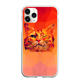 Чехол для iPhone 11 Pro матовый с принтом Подмигивающий кот (Low Poly) в Рязани, Силикон |  | cat | fox | kitty | low | lowpoly | poly | веселая | геометрия | грозовой кошак | желтая | кот | котейка | котофей | кошак | лиса | любителям кошек | низкополигональный | позитив | прикольная | рисунок | рыжая | узор