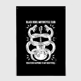 Постер с принтом Black Rebel Motorcycle Club в Рязани, 100% бумага
 | бумага, плотность 150 мг. Матовая, но за счет высокого коэффициента гладкости имеет небольшой блеск и дает на свету блики, но в отличии от глянцевой бумаги не покрыта лаком | black rebel motorcycle club | brmc | rock | группы | инди | музыка | рок | рок н ролл