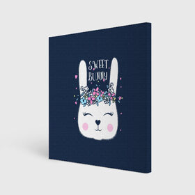 Холст квадратный с принтом Sweet bunny в Рязани, 100% ПВХ |  | art | creat | drawing | graphics | picture | белый | влюбленный | графика | день святого валентина | заяц | зеленый | искусство | картинка | кролик | крутой | лучший | любовь | модный | подарок | праздник | пушистый