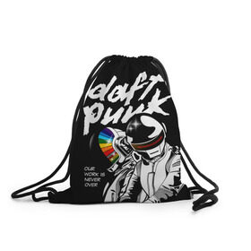 Рюкзак-мешок 3D с принтом Daft Punk в Рязани, 100% полиэстер | плотность ткани — 200 г/м2, размер — 35 х 45 см; лямки — толстые шнурки, застежка на шнуровке, без карманов и подкладки | daft punk | electronic | house | human | music | robot | дафт панк | музыка | синти поп | хаус | электроника