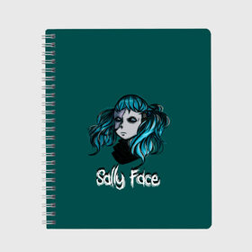 Тетрадь с принтом Sally Face в Рязани, 100% бумага | 48 листов, плотность листов — 60 г/м2, плотность картонной обложки — 250 г/м2. Листы скреплены сбоку удобной пружинной спиралью. Уголки страниц и обложки скругленные. Цвет линий — светло-серый
 | blue | diane | face | fisher | gizmo | henry | johnson | killer | larry | sally | генри | гизмо | джонсон | диана | ларри | лицо | салли | фейс | фишер