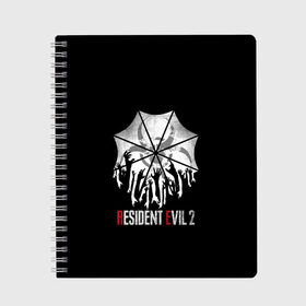 Тетрадь с принтом Resident Evil 2 в Рязани, 100% бумага | 48 листов, плотность листов — 60 г/м2, плотность картонной обложки — 250 г/м2. Листы скреплены сбоку удобной пружинной спиралью. Уголки страниц и обложки скругленные. Цвет линий — светло-серый
 | 2 | biohazard | claire | evil | horror | raccoon | resident | survival | t virus | t вирус | выживание | зла | кеннеди | клэр | леон | обитель | раккун | редфилд | скотт | ужас