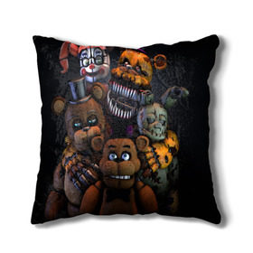 Подушка 3D с принтом Five Nights at Freddy`s в Рязани, наволочка – 100% полиэстер, наполнитель – холлофайбер (легкий наполнитель, не вызывает аллергию). | состоит из подушки и наволочки. Наволочка на молнии, легко снимается для стирки | five nights at freddy s | game | horror | игры | механические куклы | ночь | охранник | пять ночей у фредди | светящиеся глаза | ужас