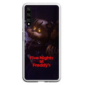 Чехол для Honor 20 с принтом Five Nights at Freddys в Рязани, Силикон | Область печати: задняя сторона чехла, без боковых панелей | Тематика изображения на принте: five nights at freddy s | game | horror | игры | механические куклы | ночь | охранник | пять ночей у фредди | светящиеся глаза | ужас