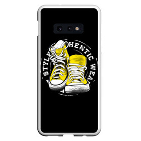 Чехол для Samsung S10E с принтом Sporty style sneakers в Рязани, Силикон | Область печати: задняя сторона чехла, без боковых панелей | sport | streng | бег | белый | графика | жёлтый | искусство | картинка | кеды | крутой | лучший | мода | молодежная | надпись | обувь | путешествие | рисунок | сила | скорость | спорт | спортивная | стиль