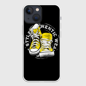 Чехол для iPhone 13 mini с принтом Sporty style, sneakers в Рязани,  |  | sport | streng | бег | белый | графика | жёлтый | искусство | картинка | кеды | крутой | лучший | мода | молодежная | надпись | обувь | путешествие | рисунок | сила | скорость | спорт | спортивная | стиль