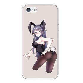 Чехол для iPhone 5/5S матовый с принтом Bunny Girl в Рязани, Силикон | Область печати: задняя сторона чехла, без боковых панелей | anime | rascal does not dream of bunny girl senpai | seishun buta yarou wa bunny girl senpai | аниме | сакурадзима май | сакута | этот глупый свин не понимает мечту девочки зайки