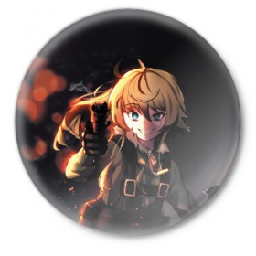 Значок с принтом Youjo Senki в Рязани,  металл | круглая форма, металлическая застежка в виде булавки | anime | manga | tanya | the military chronicles of a little girl | the saga of tanya the evil | youjo senki | аниме | военная хроника маленькой девочки | манга | таня фон дегручав