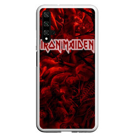 Чехол для Honor 20 с принтом Iron Maiden в Рязани, Силикон | Область печати: задняя сторона чехла, без боковых панелей | бас | британия | брюс дикинсон | гитара | группа | дева | железная | метал | нико макбрэйн | рок | стив харрис | хеви | яник герс