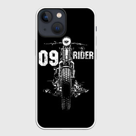 Чехол для iPhone 13 mini с принтом 09 rider в Рязани,  |  | background | bike | black | club | drawing | freedom | insc | legend | life | motorcycle | road | speed | америка | байк | вид | винтаж | дорога | жизнь | клуб | легенда | мотоцикл | надпись | проекция | ретро | рисунок | свобода | скорость