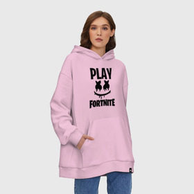 Худи SuperOversize хлопок с принтом FORTNITE x MARSHMELLO в Рязани, 70% хлопок, 30% полиэстер, мягкий начес внутри | карман-кенгуру, эластичная резинка на манжетах и по нижней кромке, двухслойный капюшон
 | 2019 | armor | armour | cybersport | esport | fortnite | game | llama | logo | броня | игра | киберспорт | лама | фиолетовый | фирменные цвета | фортнайт