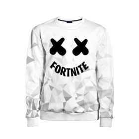 Детский свитшот 3D с принтом FORTNITE x MARSHMELLO в Рязани, 100% полиэстер | свободная посадка, прямой крой, мягкая тканевая резинка на рукавах и понизу свитшота | Тематика изображения на принте: 2019 | armor | armour | cybersport | esport | fortnite | game | llama | logo | броня | игра | киберспорт | лама | фиолетовый | фирменные цвета | фортнайт