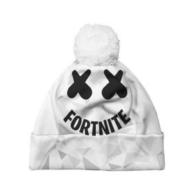 Шапка 3D c помпоном с принтом FORTNITE x MARSHMELLO в Рязани, 100% полиэстер | универсальный размер, печать по всей поверхности изделия | 2019 | armor | armour | cybersport | esport | fortnite | game | llama | logo | броня | игра | киберспорт | лама | фиолетовый | фирменные цвета | фортнайт