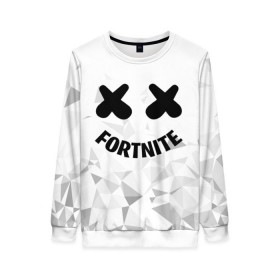 Женский свитшот 3D с принтом FORTNITE x MARSHMELLO в Рязани, 100% полиэстер с мягким внутренним слоем | круглый вырез горловины, мягкая резинка на манжетах и поясе, свободная посадка по фигуре | 2019 | armor | armour | cybersport | esport | fortnite | game | llama | logo | броня | игра | киберспорт | лама | фиолетовый | фирменные цвета | фортнайт