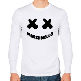 Мужской лонгслив хлопок с принтом MARSHMELLO в Рязани, 100% хлопок |  | dj | marshmello | usa | америка | клубная музыка | маршмелло | музыка | музыкант