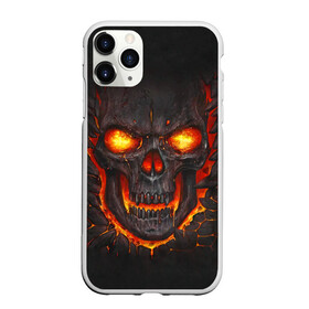 Чехол для iPhone 11 Pro матовый с принтом Skull Lava в Рязани, Силикон |  | dead | demon | devil | executioner | metal | punisher | rap | rock | satan | skull | swag | каратель | метал | палач | рок | скелет | череп