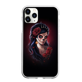 Чехол для iPhone 11 Pro матовый с принтом Muertos День Мертвых в Рязани, Силикон |  | dead | girl | girls | metal | muertos | rap | rock | skeleton | skull | девукша | день | зомби | мексика | мертвецы | мертвых | метал | музыка | рок | рэп | скелет | тату | череп