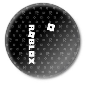 Значок с принтом ROBLOX в Рязани,  металл | круглая форма, металлическая застежка в виде булавки | game | gamer | logo | minecraft | roblox | simulator | игра | конструктор | лого | симулятор | строительство | фигура