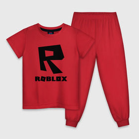 Детская пижама хлопок с принтом ROBLOX в Рязани, 100% хлопок |  брюки и футболка прямого кроя, без карманов, на брюках мягкая резинка на поясе и по низу штанин
 | game | gamer | logo | minecraft | roblox | simulator | игра | конструктор | лого | симулятор | строительство | фигура