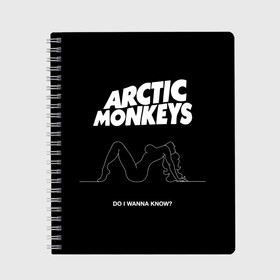 Тетрадь с принтом Arctic Monkeys в Рязани, 100% бумага | 48 листов, плотность листов — 60 г/м2, плотность картонной обложки — 250 г/м2. Листы скреплены сбоку удобной пружинной спиралью. Уголки страниц и обложки скругленные. Цвет линий — светло-серый
 | arctic monkeys | алекс тёрнер | арктик манкиз | группы | джейми кук | инди | музыка | мэтт хелдерс | ник омэлли | постпанк | рок