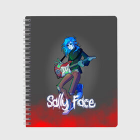 Тетрадь с принтом Sally Face (8) в Рязани, 100% бумага | 48 листов, плотность листов — 60 г/м2, плотность картонной обложки — 250 г/м2. Листы скреплены сбоку удобной пружинной спиралью. Уголки страниц и обложки скругленные. Цвет линий — светло-серый
 | face | fisher | larry johnson | mask | sally | sally face | sally fisher | демоны | духи | маска | призраки | салли | салли фейс | салли фишер | фейс