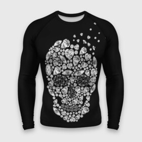 Мужской рашгард 3D с принтом Diamond skull в Рязани,  |  | background | black | death | diamond skull | drawing | graphics | hal | hearts | precious stones | symbol | wealth | богатство | бриллиантовый | графика | день мертвых | драгоценные | камни | мексика | праздник | рисунок | сердца | символ | фон |