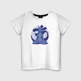 Детская футболка хлопок с принтом Чакра в Рязани, 100% хлопок | круглый вырез горловины, полуприлегающий силуэт, длина до линии бедер | Тематика изображения на принте: индия | индуизм | йога | прана | тантра | чакра | чакры