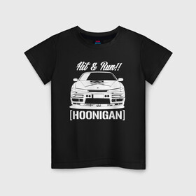 Детская футболка хлопок с принтом Nissan Silvia S14 Hoonigan в Рязани, 100% хлопок | круглый вырез горловины, полуприлегающий силуэт, длина до линии бедер | hoonigan | nissan | nissan silvia s14 | silvia s14