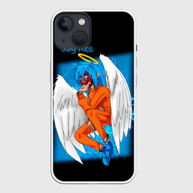 Чехол для iPhone 13 с принтом Sally Face Angel в Рязани,  |  | cтикер | game | larry | logo | mask | new | sally face | sf | ангел | без маски | гизмо | девид | девочка | игра | казнь | компьютер | лари | ларри | логотип | мальчик | маска | молнии | мрачная | на лице | надпись | пых