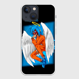 Чехол для iPhone 13 mini с принтом Sally Face Angel в Рязани,  |  | cтикер | game | larry | logo | mask | new | sally face | sf | ангел | без маски | гизмо | девид | девочка | игра | казнь | компьютер | лари | ларри | логотип | мальчик | маска | молнии | мрачная | на лице | надпись | пых