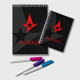 Блокнот с принтом ASTRALIS АСТРАЛИС в Рязани, 100% бумага | 48 листов, плотность листов — 60 г/м2, плотность картонной обложки — 250 г/м2. Листы скреплены удобной пружинной спиралью. Цвет линий — светло-серый
 | Тематика изображения на принте: action | astralis | awp | counter strike | cs go | cs go global offensive | cybersport | faze clan | game | gamer | hyper beast | shooter | skin | team liquid | киберспорт | оружие | скины