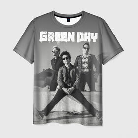 Мужская футболка 3D с принтом Green Day в Рязани, 100% полиэфир | прямой крой, круглый вырез горловины, длина до линии бедер | green day | greenday | punk | rock | грин дэй | группы | музыка | панк | рок