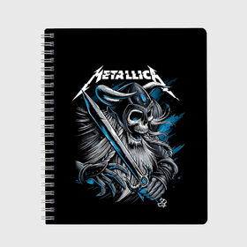 Тетрадь с принтом Metallica в Рязани, 100% бумага | 48 листов, плотность листов — 60 г/м2, плотность картонной обложки — 250 г/м2. Листы скреплены сбоку удобной пружинной спиралью. Уголки страниц и обложки скругленные. Цвет линий — светло-серый
 | heavy metal | metal | metallica | группы | метал | металлика | музыка | рок | трэш метал | хєви метал