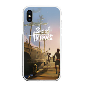 Чехол для iPhone XS Max матовый с принтом Sea of Thieves в Рязани, Силикон | Область печати: задняя сторона чехла, без боковых панелей | blade | captain | game | hat | ken | pirate | sea of thieves | snake | sword | tatoo | woman | игры | пираты