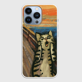 Чехол для iPhone 13 Pro с принтом Крик котика в Рязани,  |  | Тематика изображения на принте: cat | картина | кот | котик | котики | коты | котэ | кошак | крик | мем | приколы
