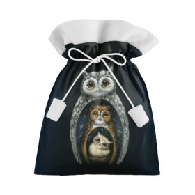 Подарочный 3D мешок с принтом сова-матрешка в Рязани, 100% полиэстер | Размер: 29*39 см | owl | матрешка | ночь | птица | сова | филин