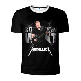 Мужская футболка 3D спортивная с принтом Metallica в Рязани, 100% полиэстер с улучшенными характеристиками | приталенный силуэт, круглая горловина, широкие плечи, сужается к линии бедра | 