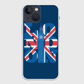 Чехол для iPhone 13 mini с принтом London в Рязани,  |  | city | england | flag | london | symbol | tow | uk | англия | башня | биг бен | великобритания | город | городской | графика | жёлтое | закат | иллюстрация | искусство | лондон | мода | молодёжная | небо | рисунок | символ