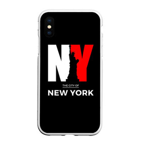 Чехол для iPhone XS Max матовый с принтом New York City в Рязани, Силикон | Область печати: задняя сторона чехла, без боковых панелей | america | city | large | liberty | new york | sculpture | statue | symbol | usa | америка | большие | буквы | город | графика | жизни | иллюстрация | искусство | мода | нью йорк | рисунок | свободы | силуэт | символ | скульптура | статуя