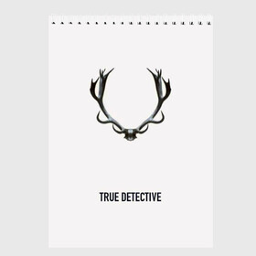 Скетчбук с принтом True Detective в Рязани, 100% бумага
 | 48 листов, плотность листов — 100 г/м2, плотность картонной обложки — 250 г/м2. Листы скреплены сверху удобной пружинной спиралью | carcosa | true detective | каркоса | криминал | мистика | настоящий детектив | раст коул | религия | ритуал | рога | символ | эзотерика